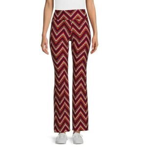 Nobo plaid flare pants women’s chevron bell bottoms stretchy leggings new small